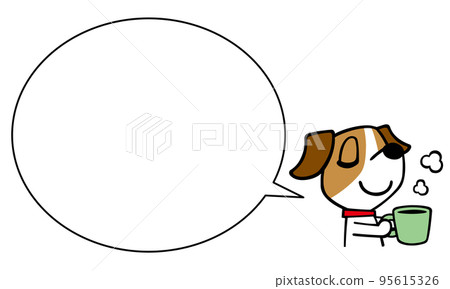 Jack Russell Terrier Dog Take a break with a mug Speech bubble Jack Russell Terrier Dog Take a break with a mug Speech bubble 95615326