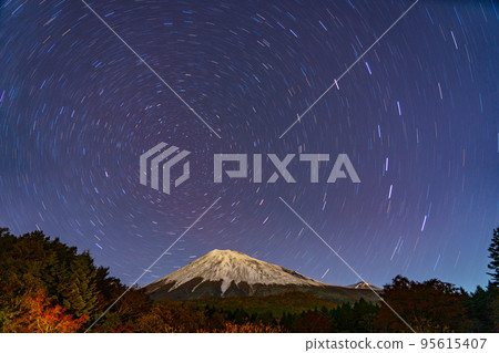 Rotating Stars and Mt.Fuji Rotating Stars and Mt.Fuji 95615407