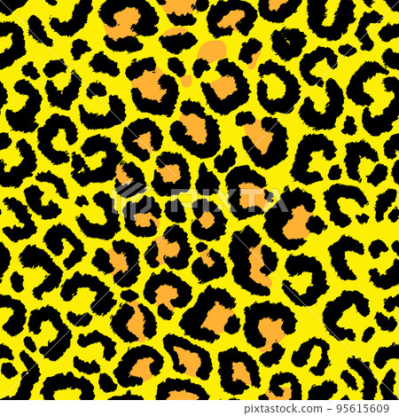 Leopard imitation seamless yellow pattern. Vector illustration Leopard imitation seamless yellow pattern. Vector illustration 95615609