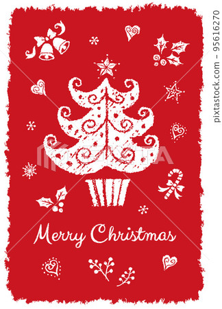 Cute christmas card with hand drawn tree 95616270