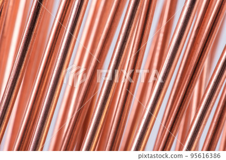 Background of straight copper wire Background of straight copper wire 95616386