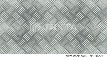 Aluminum checkerplate industry realistic seamless pattern 95616598