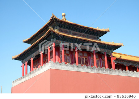 Solemn Tower, The Meridian Gate Wumen in the Forbidden City, Beijing Solemn Tower, The Meridian Gate Wumen in the Forbidden City, Beijing 95616940