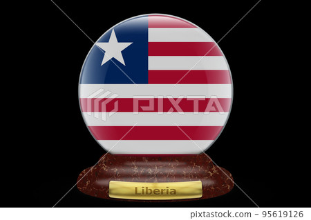 3D Flag of Liberia on a globe - Stock Illustration [95619126] - PIXTA