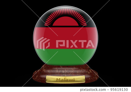 3D Flag of Malawi on a globe 3D Flag of Malawi on a globe 95619130
