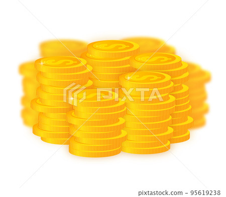 Gold coins cash money in piles. Finance business profits and wealth gold coin pile. Gold coins cash money in piles. Finance business profits and wealth gold coin pile. 95619238