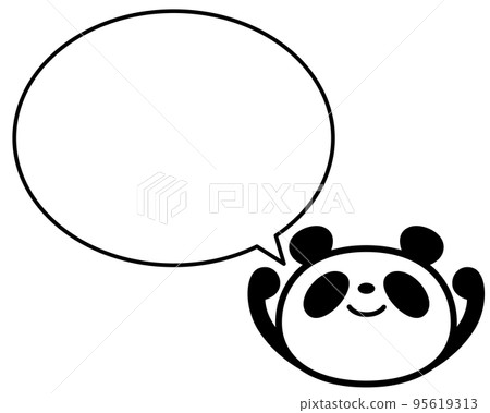 簡單的熊貓臉,熱情的姿勢,氣球 簡單的熊貓臉,熱情的姿勢,氣球 95619313
