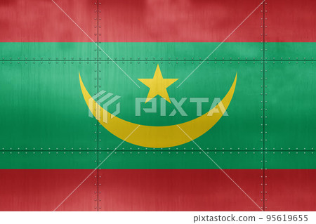 3D Flag of Mauritania on metal 95619655