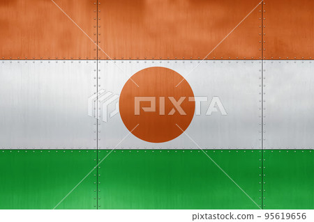 3D Flag of Niger on metal 95619656