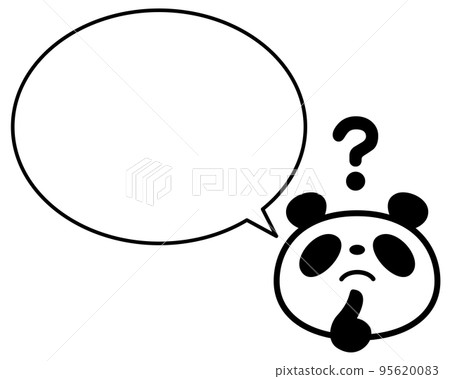 Simple panda face Hatena question balloon 95620083