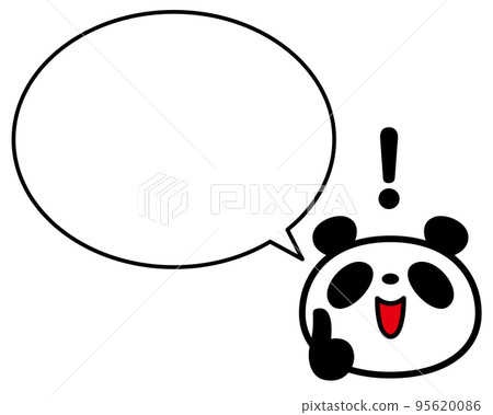 一張簡單的熊貓臉，食指和語音氣泡 95620086