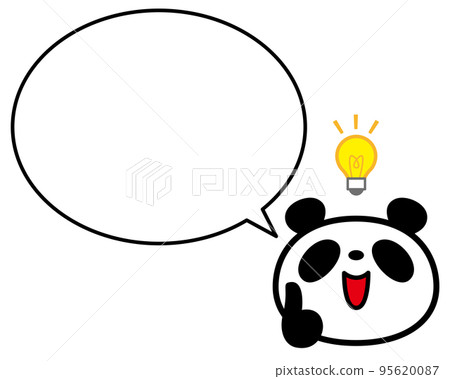 想出點子的簡單熊貓臉泡泡 95620087