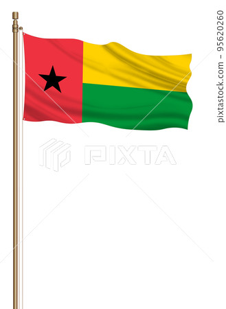 3D Flag of Guinea-Bissau on a pillar 95620260