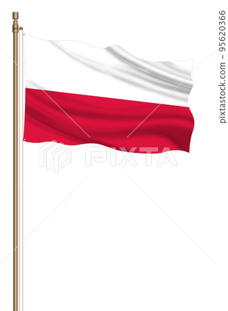3D Flag of Poland on a pillar 95620366