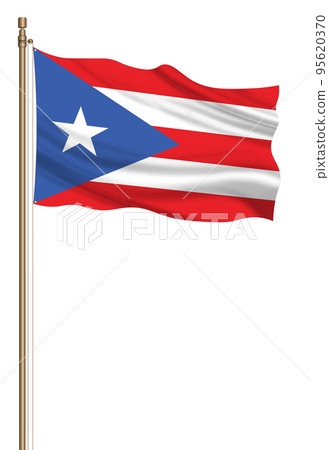 3D Flag of Puerto Rico on a pillar 3D Flag of Puerto Rico on a pillar 95620370