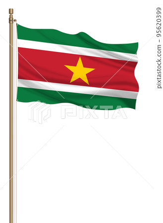 3D Flag of Suriname on a pillar 3D Flag of Suriname on a pillar 95620399