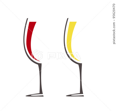 Wineglass with wine vector 95620470