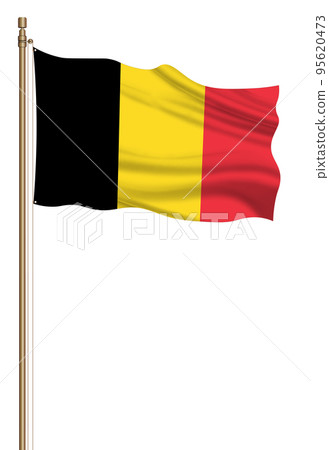 3D Flag of Belgium on a pillar 3D Flag of Belgium on a pillar 95620473
