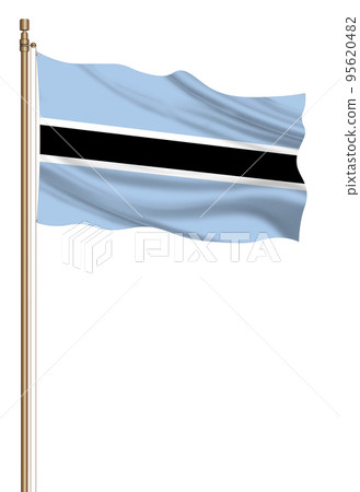 3D Flag of Botswana on a pillar 95620482