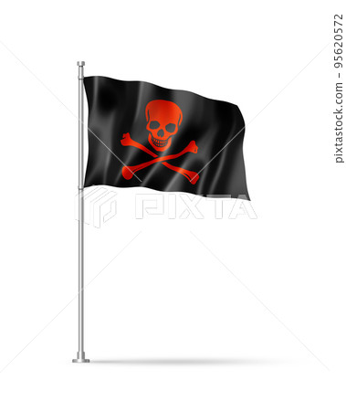 Pirate flag, Jolly Roger isolated on white Pirate flag, Jolly Roger isolated on white 95620572