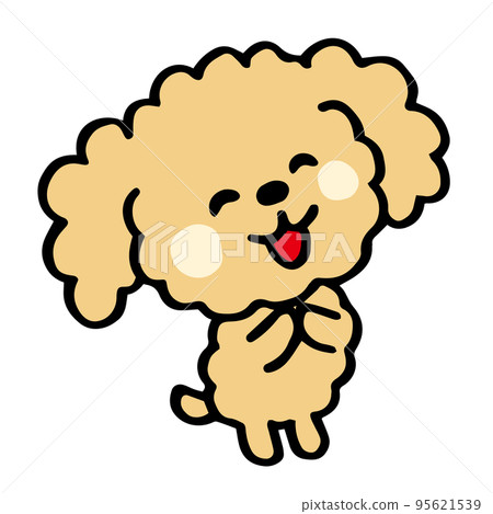 Loose hand-painted toy poodle Thank you pose 95621539