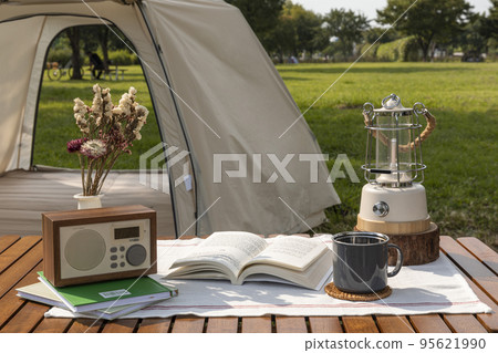 camping mood aesthetics_drinking coffee with reading a book camping mood aesthetics_drinking coffee with reading a book 95621990