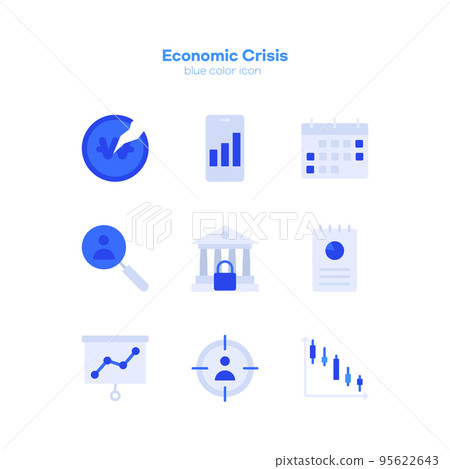 vector icon series_financial crisis, recession, collapsing economy 95622643