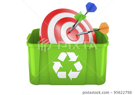 Recycling trashcan with target, 3D rendering Recycling trashcan with target, 3D rendering 95622798