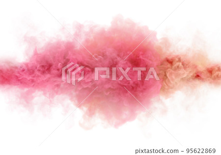 Pink caramel color smoking clouds. 3D render Pink caramel color smoking clouds. 3D render 95622869