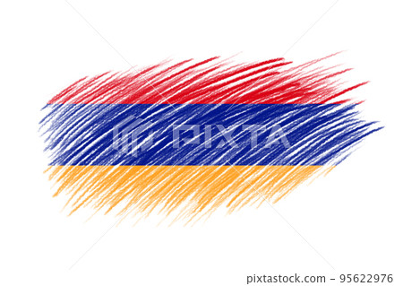 3D Flag of Armenia on brush 95622976