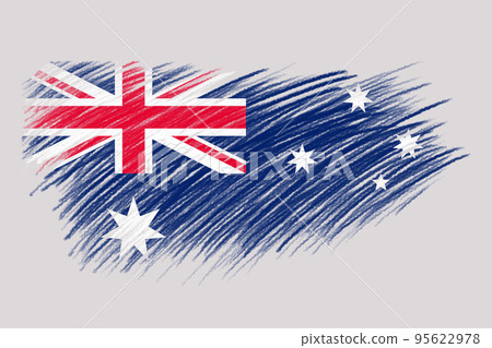 3D Flag of Australia on brush 95622978