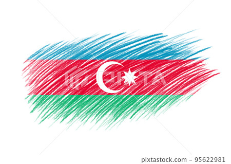 3D Flag of Azerbaijan on brush 3D Flag of Azerbaijan on brush 95622981