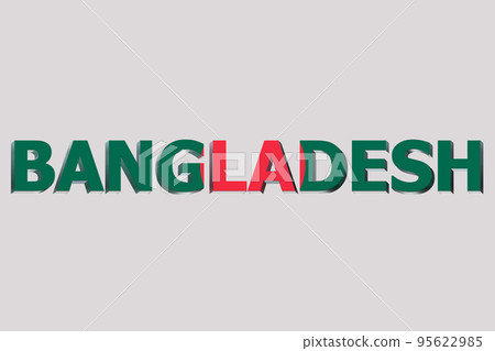 3D Flag of Bangladesh on text 3D Flag of Bangladesh on text 95622985