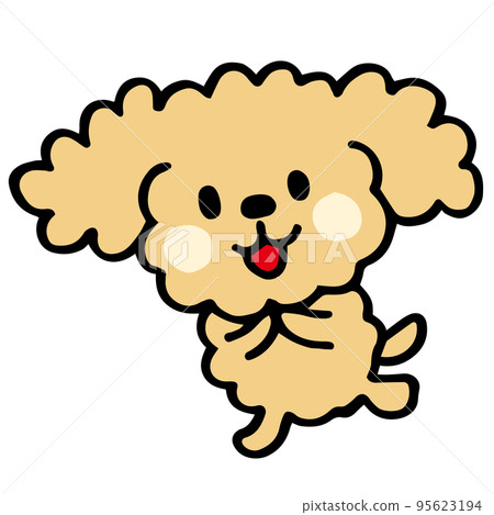 鬆散手繪玩具貴賓犬情感姿勢 95623194