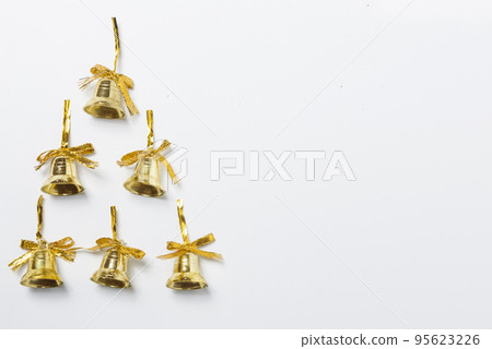 Golden Christmas bell with empty space 95623226