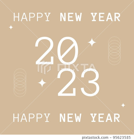 Square image of happy new year and 20223 on beige background Square image of happy new year and 20223 on beige background 95623585