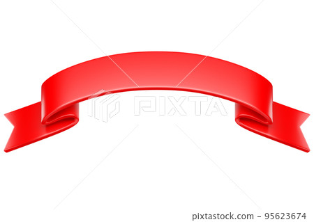 3d label ribbon. Glossy red blank plastic banner for advertisment, promo and decoration elements. High quality isolated render 3d label ribbon. Glossy red blank plastic banner for advertisment, promo and decoration elements. High quality isolated render 95623674
