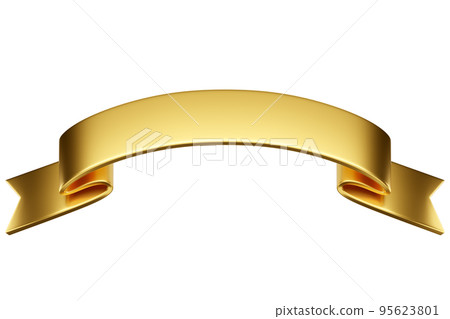 3d label ribbon. Glossy gold blank plastic banner for advertisment, promo and decoration elements. High quality isolated render 3d label ribbon. Glossy gold blank plastic banner for advertisment, promo and decoration elements. High quality isolated render 95623801