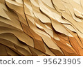 Paper cut wave abstract background with side lit pattern. 95623905