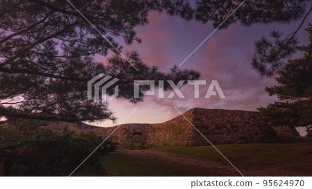 Zakimi Castle Ruins at Dusk 95624970