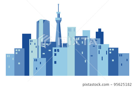 東京建築群風景（藍色系列） 95625182