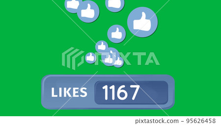 Image of 1167 likes on green background Image of 1167 likes on green background 95626458
