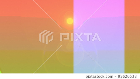 Illustration of white strip over view of sun setting over mountains at sunset, copy space Illustration of white strip over view of sun setting over mountains at sunset, copy space 95626538