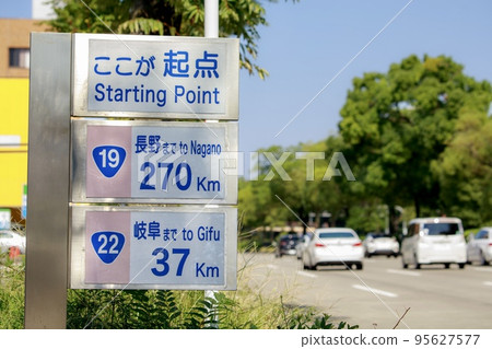 Kilopost at the starting point of Route 19 and Route 22 95627577