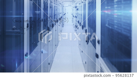 Image of data processing over server room Image of data processing over server room 95628137