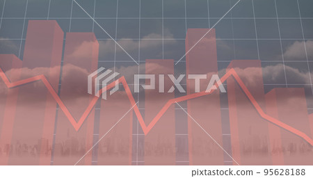 Image of finacial data processing over cityscape 95628188