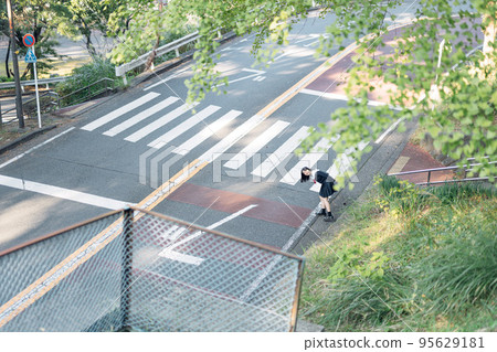 high school girl on her way home 95629181