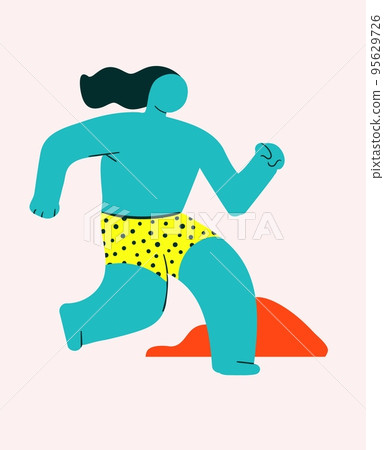 Sports - person running, minimalist flat style vector 95629726