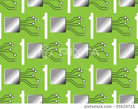 Seamless vector texture made of PCB components Seamless vector texture made of PCB components 95629728