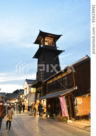 Kawagoe, an old-fashioned townscape, Koedo at dusk 95629992